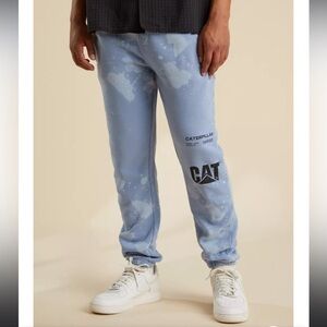 CAT UO Urban Outfitters Exclusive Bleach Wash Light Blue Sweat Pants Size 2x